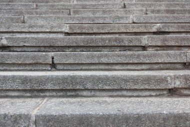 Concrete gray staircase in a horizontal plane frontal view