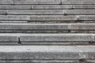 Concrete gray staircase in a horizontal plane frontal view