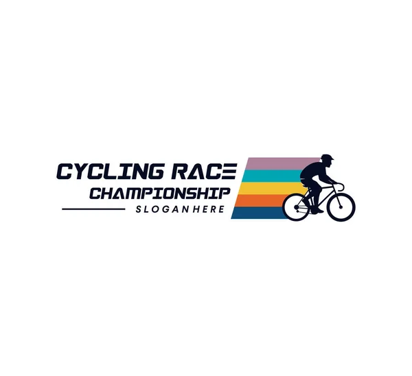Cycling Race Logo Design Template Vector Icon Element Isolated White —  Vetores de Stock