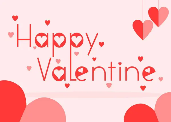 Happy Valentine Day Ευχετήρια Κάρτα Απλό Και Κομψό Σχεδιασμό — Διανυσματικό Αρχείο