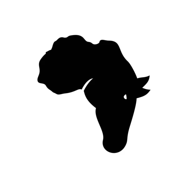 Редагований Кінь Голова Логотип Острова Африка — стоковий вектор