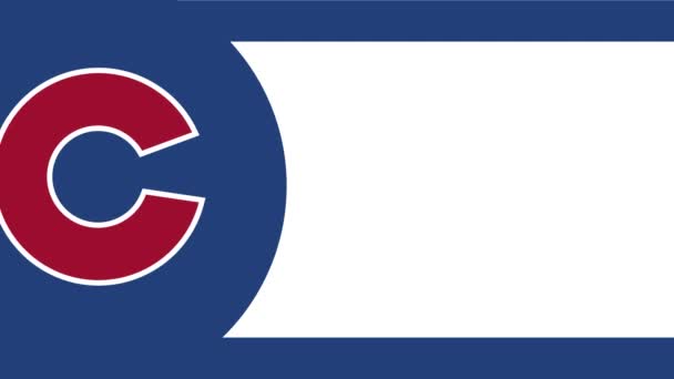 Animation Colorado State Flaggenvektorsymbol Isoliert Mit Blauem Kreis Glücklich Colorado — Stockvideo