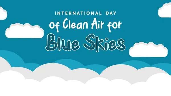 Giornata Internazionale Dell Aria Pulita Blue Sky Con Strati Cloud — Vettoriale Stock