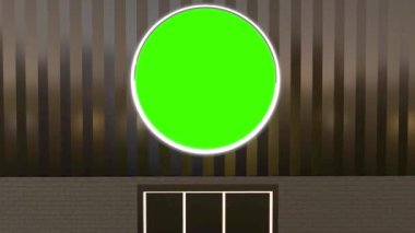 Yeşil ekran yuvarlak şekilli logo modeli