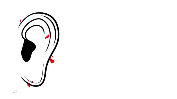 Kalpli Kulak Sembolü Kulağını Kopyalama Alanı Ile Sev — Stok video