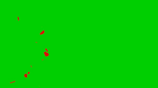 Animasyon Kalp Yeşil Ekran Ile Kırmızı Renkte Yükseliyor — Stok video