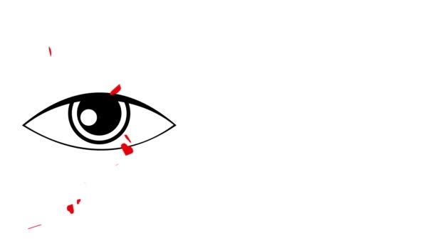 Символ Глаз Сердцем Любите Глаза Пространством Копирования — стоковое видео