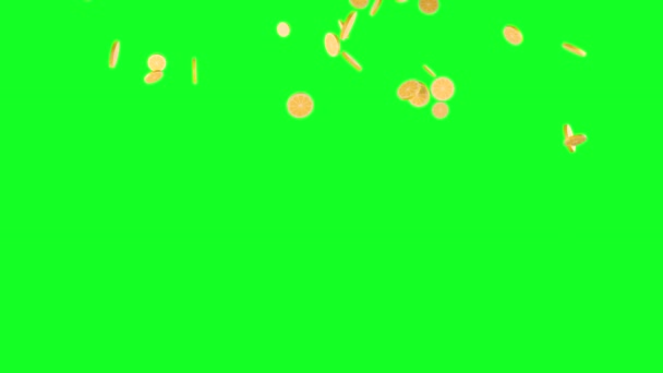 Pioggia Fette Limone Giallo Schermo Verde — Video Stock