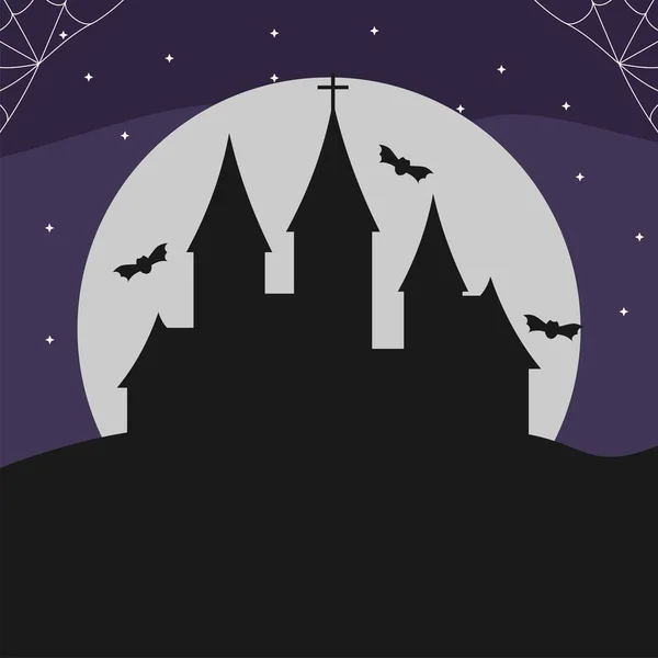 Halloween Design Üres Hely Pókháló Felső Sarokban — Stock Vector