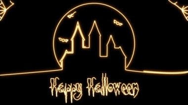 Parlak çizgi efektli Cadılar Bayramı animasyonu