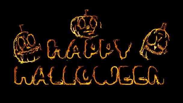 Animación Feliz Halloween Con Calabazas Efectos Eléctricos — Vídeos de Stock