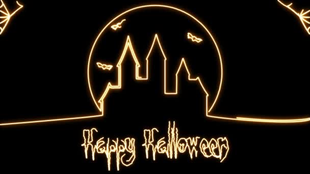 Animación Halloween Con Estilo Efecto Línea Brillante — Vídeo de stock