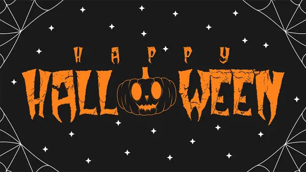 Halloween Design Horror Pumpkin Letter Fonts Orange Color Theme — Stock Vector