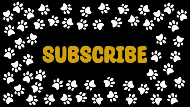 Анімовані Кадри Відбитків Собак Кішок Відкриття Відеоканалу Читанням Коментарі Підписка — стокове відео