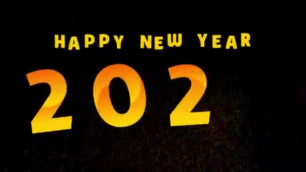 Šťastný Nový Rok 2024 Pohyblivým Fontem Efektem Ohňostroje — Stock video