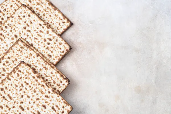 Yahudi Tradisional Kosher Matzo Untuk Paskah Konsep Perayaan Pesah Liburan Stok Foto