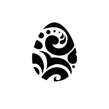Easter eggs icon vector beautiful black and white pattern