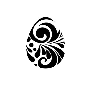 Easter eggs icon vector beautiful black and white pattern