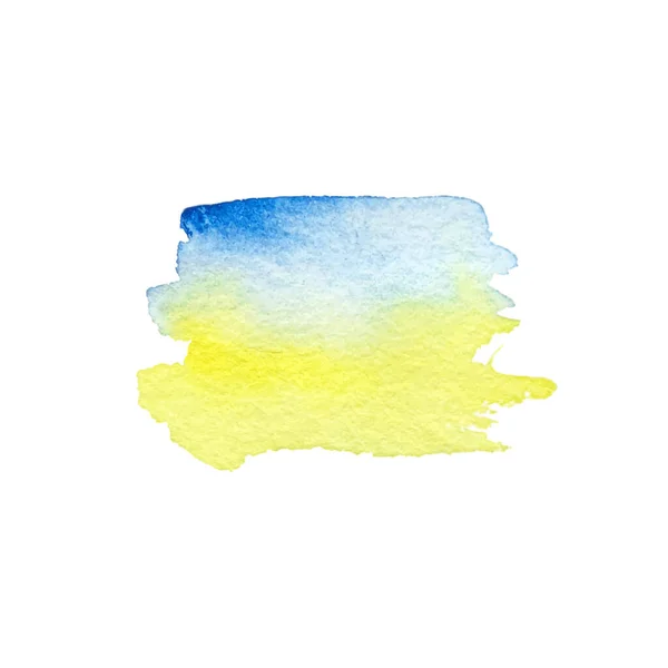 Boyalı Ukrayna Bayrağı Vektör Çizimi Mavi Sarı Suluboya — Stok Vektör