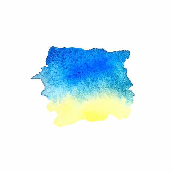 Drapeau Peint Ukraine Illustration Vectorielle Aquarelle Jaune Bleu — Image vectorielle