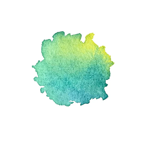 Grüne Farbe Vektorrunde Aquarell Beize Farbenfroher Hintergrund — Stockvektor