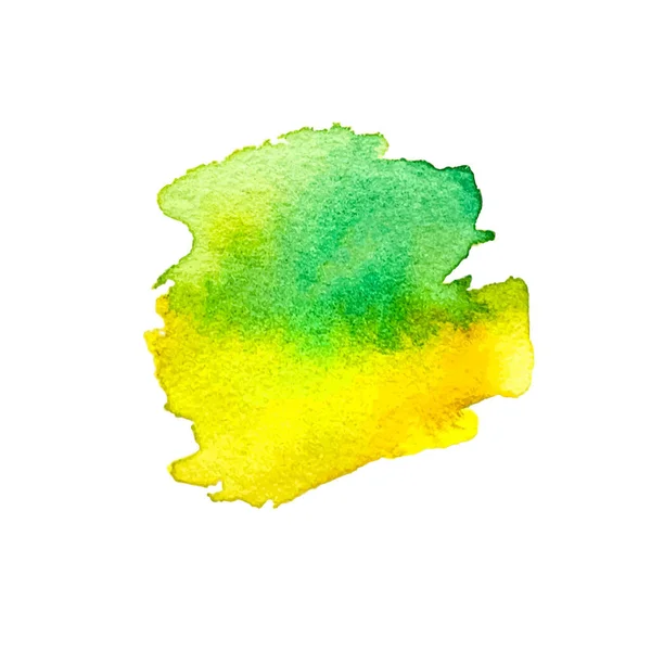 绿色黄色水彩画纸纹理染色 水湿刷漆抽象艺术元素设计 剪贴簿 — 图库矢量图片