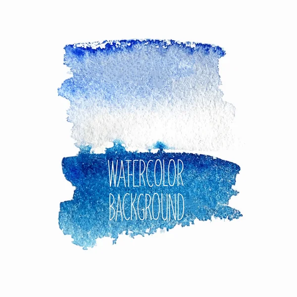 Watercolor Blue Hand Drawn Paper Grain Texture Background Wet Brush — Stock Vector