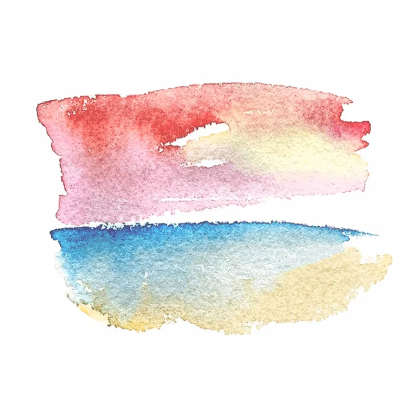 水彩青手描きの紙の木目の質感の背景 ぬれたブラシは抽象的なベクトルのイラストを描いた アートデザインの要素 夏の海水浴場の水彩画 — ストックベクタ