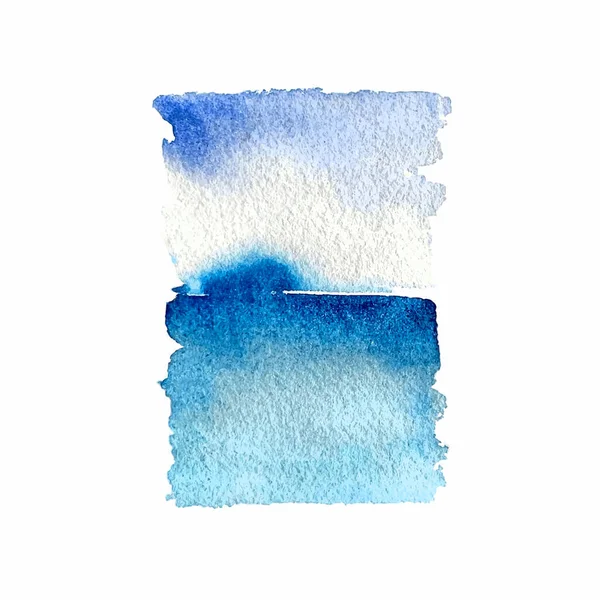 水彩青手描きの紙の木目の質感の背景 ぬれたブラシは抽象的なベクトルのイラストを描いた アートデザインの要素 夏の海水浴場の水彩画 — ストックベクタ
