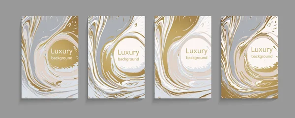 Stylized Abstract Elegant Marble Texture Set Luxury Vector Background Collection — Stock Vector