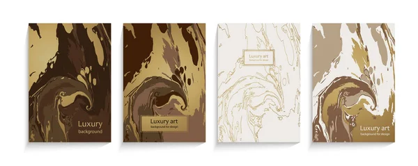 Fundo Moda Luxo Com Padrão Mármore Abstrato Ouro Preto Marrom — Vetor de Stock
