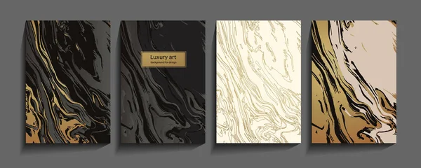 Luxe Fond Mode Avec Motif Abstrait Marbre Numérique Noir Couleur — Image vectorielle