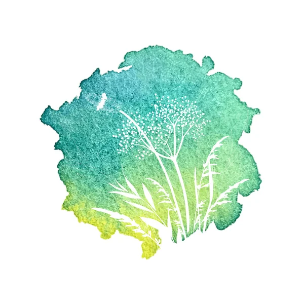Букет Сушеной Травы Рамка Цветы Травы Окрашены Акварель Ботанические Элементы — стоковый вектор