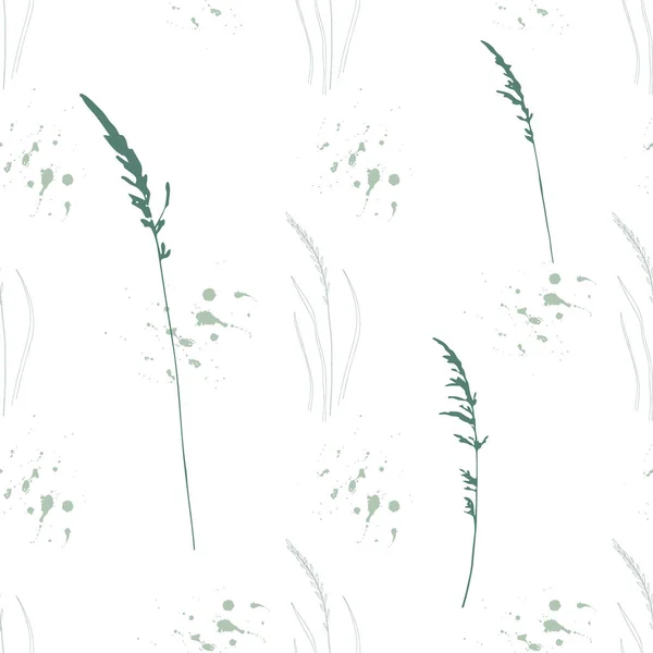 Луг Дикої Квітки Безшовний Векторний Візерунок Ботанічний Квітковий Фон Бохо — стоковий вектор