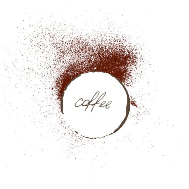 Beyaz vektörde kahverengi kahve fincanı izi