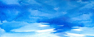 Mavi soyut suluboya makro doku arkaplanı