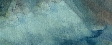 mavi soyut suluboya makro doku, eski kağıt, duvar kağıdı, yatay retro arkaplan
