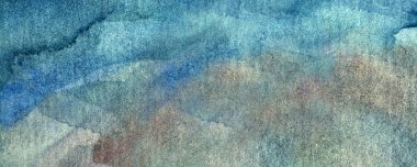 mavi soyut suluboya makro doku, eski kağıt, duvar kağıdı, yatay retro arkaplan