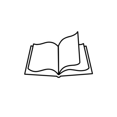 Beyaz bir arka plan üzerine açık kitap vektör simgesi