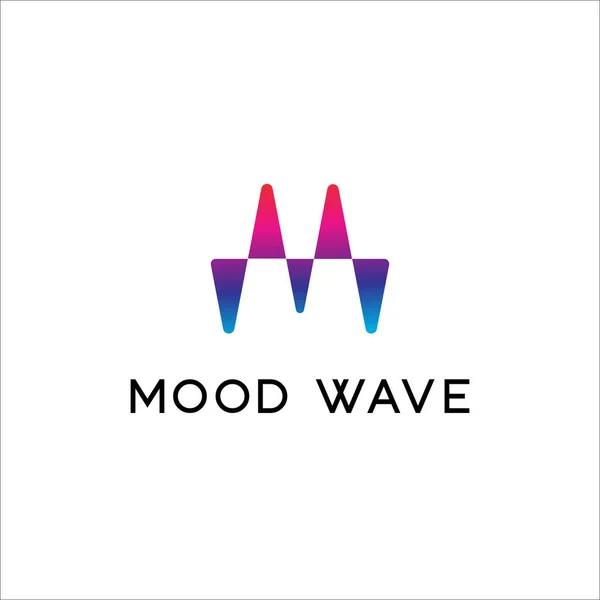 Letter Liquid Sound Wave Logo Multicolor Gradient — 스톡 벡터