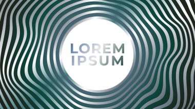 Dalgalı çizgili gümüş daire. Soyut arkaplan tasarım şablonu