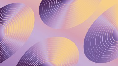 Retro geometric rounded shape with orange purple color gradient. Abstract background design template