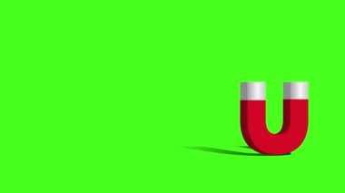 U şeklindeki mıknatısın yeşil ekran video animasyonu. Animasyon şablonu çok yönlüdür ve çeşitli tasarım ihtiyaçlarına göre özelleştirilebilir. Video biçimi sunumlarda, sosyal medya paylaşımlarında veya web sitelerinde kullanılmasını kolaylaştırır.