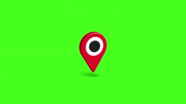 Червона Карта Покажчик Анімованого Відео Шаблон Анімації Універсальним Може Бути — стокове відео