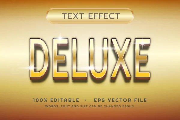 Luxusní Zlatý Textový Efekt Deluxe Vektorovém Souboru Eps — Stockový vektor