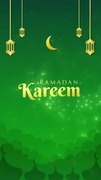 Ramadan Kareem Banner Saludo Plantilla Vídeo Vertical Diseño Islámico — Vídeo de stock
