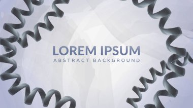 Dinamik Soyut Spiral Çerçeve. Metalik spirallerin yer aldığı modern bir soyut arkaplan yumuşak gri bir zemin üzerinde çerçeve oluşturuyor. Endüstriyel veya çağdaş tasarımlar yaratmak için ideal.
