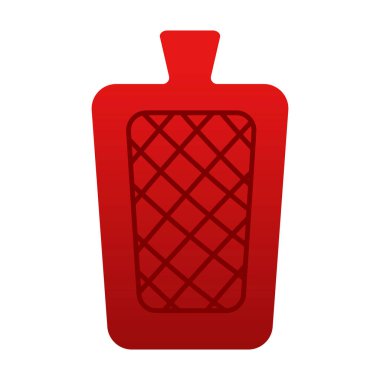 Karikatür medikal ısıtma yastığı beyaz arka planda, hastane ve tedavi konseptinde izole edildi