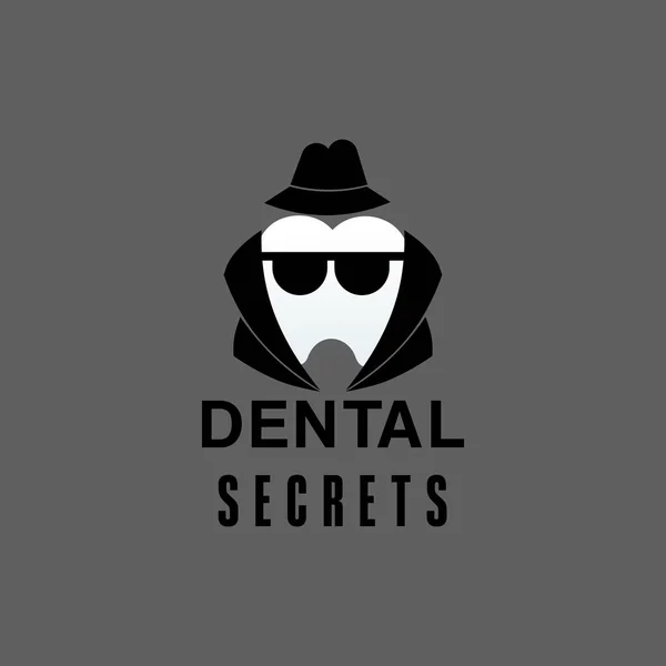 Logotipo Segredos Dentários Com Símbolo Dente Para Estomatologia Dentista Ícone — Vetor de Stock
