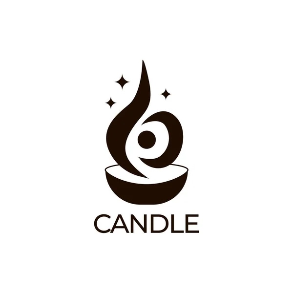 Logo Svíčky Minimalistickém Stylu Pro Značkování Aromatické Světlo Svíček Symbol — Stockový vektor